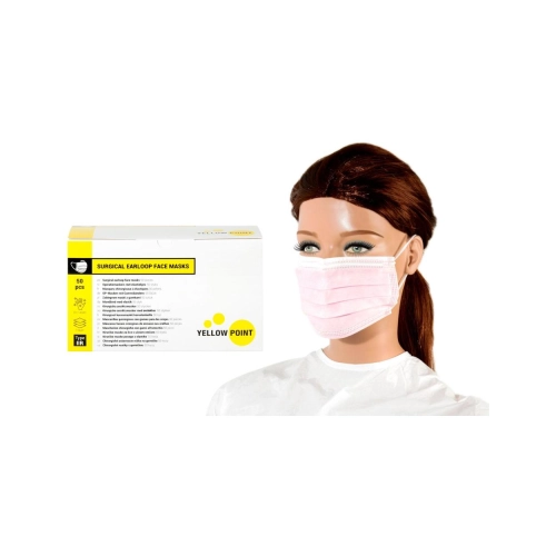 Yellow Point Mondmaskers Type IIR met elastiekjes roze 50 stuks